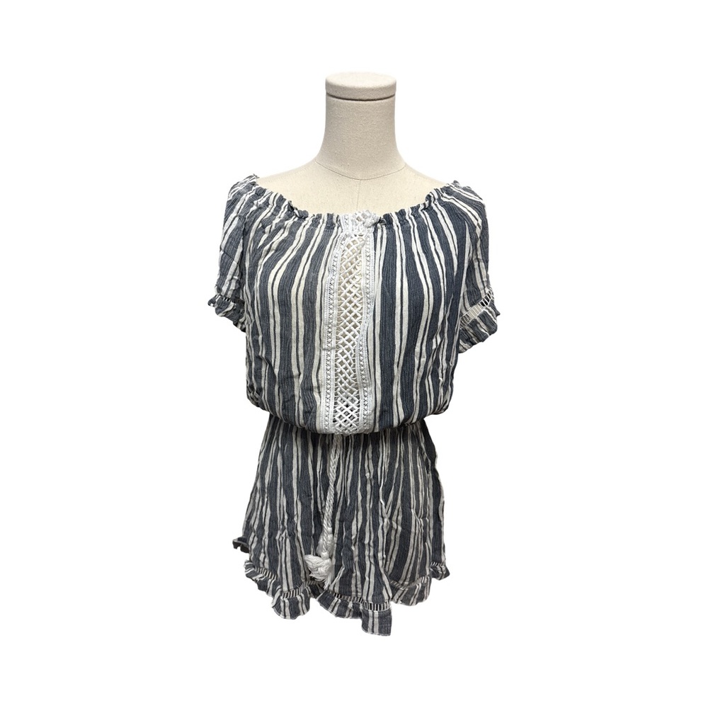 Ocean Drive Clothing Co. Women Striped Casual Dress Super Short - Size Large